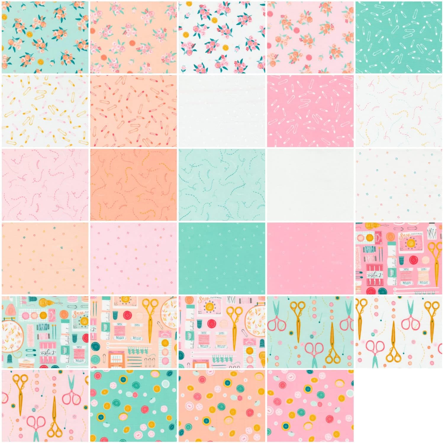 Paper + Cloth Sew Wonderful Layer Cake 42 10-inch Squares Moda Fabrics 25110LC, Assorted, 10 Inches