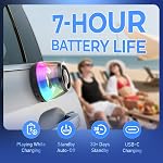 Magnetic Bluetooth Speaker Mini, Portable Phone Stand for iPhone, Gifted Magnetic Ring for Phone Case, 5W Mini Speaker with Lanyard & RGB Night Light, TF Card Playing
