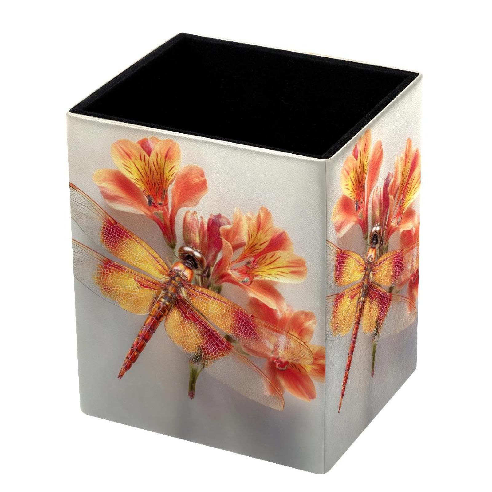 VAPOKF Pencil Holders for Desk, Dragonfly Printed Pen Holders Pen Pot Makeup Brushes Storage Desktop Stationery Supplies Organiser for Home Office