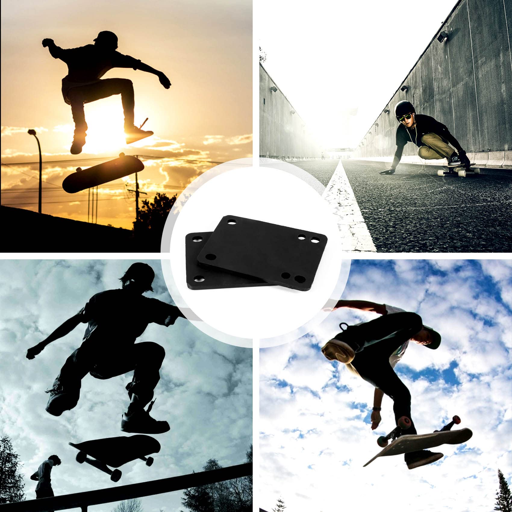 Rehausseurs De Skateboard 1/8” – 10 Pièces Cales Coudées Noires Uxcell
