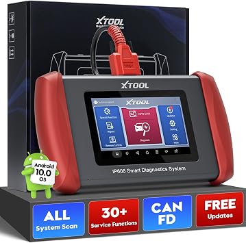 XTOOL IP608 Automotive Scanner Diagnostic Tool, All System OBD2 Scanner with 30+ Resets, ABS Bleeding, Oil/EPB/SAS/BMS/Throttle/TPMS Reset, Transmission, Injector Coding, CAN FD, Update for Life