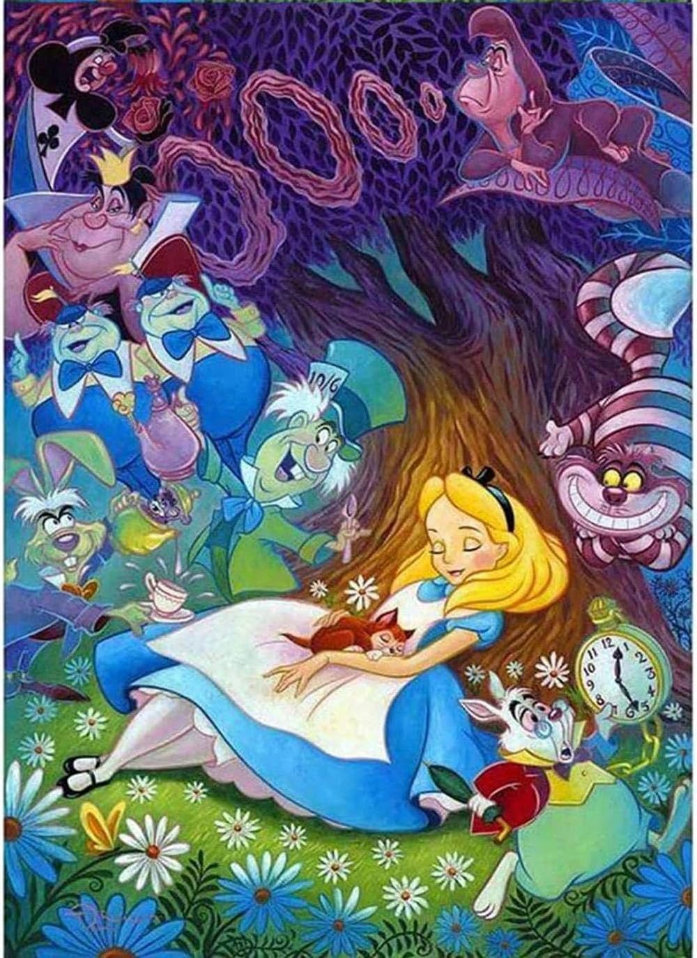 Queen Show Multicolored Stamped Cross Stitch Kit, Fairy Tale Princess In Wonderland 11Ct Cross Stitch Stamped Diy Embroidery Starter Kit Beginner Adult Embroidery Set Perfect Ornament 40X50cm