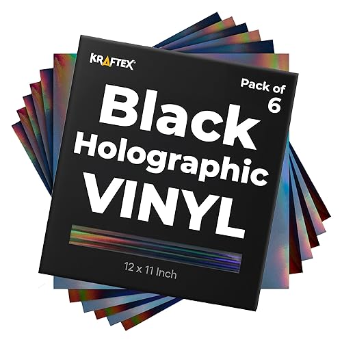 Black Metallic Vinyl Holographic & Oil Slick Vinyl Permanent for