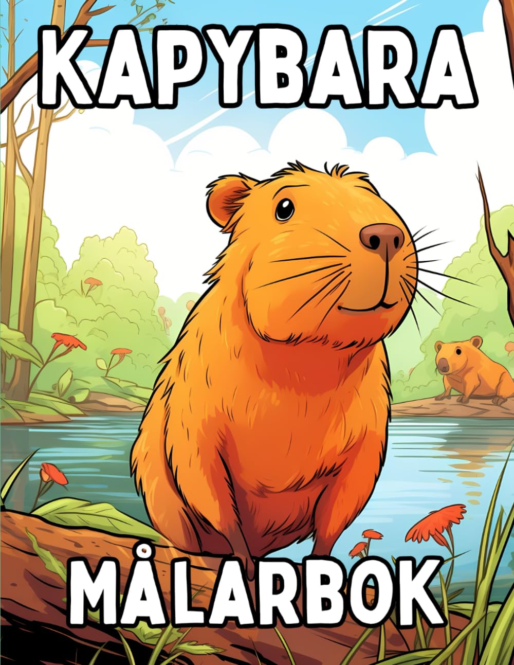 Kapybara Målarbok: Roliga och avslappnande sidor för barn