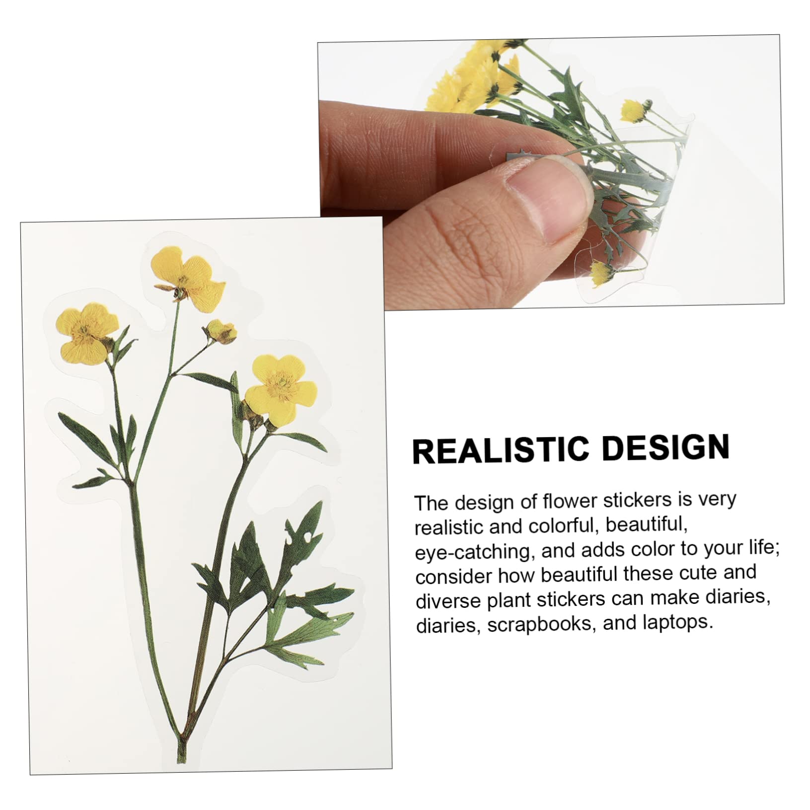 STOBOK 720stücke Teiliges Blumen-dekorations-sticker Scrapbooking Aufkleber Für -projekte Für Alben Notizbücher Geschenktüten Und Mehr Wasserfest Und Einfach Zu Entfernen