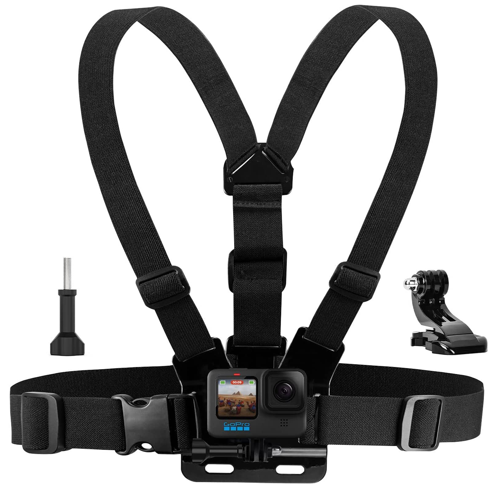 Chest Mount Strap Harness Chesty Body Mount Compatible with GoPro Hero 11, 10, 9, 8, 7, 6, 5, 4, Session, 3+, 3, 2, 1, Max, Hero (2018), AKASO, DJI Osmo Action Cameras