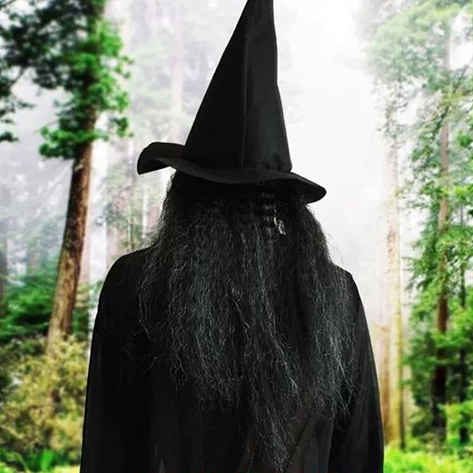 Générique Masque facial complet de vieille sorcière effrayante avec perruque accessoire cosplay d Halloween en latex réutilisable parfait pour les fêtes et la décoration costumes festival