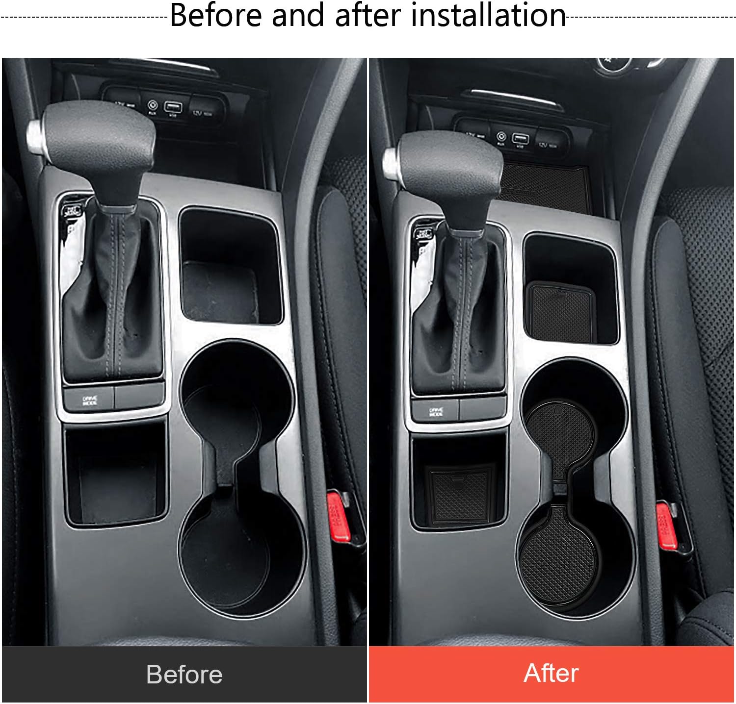 auovo Anti Dust Mats for kia Optima k5 2020 2019 2018 2017 2016 Custom Fit Door Pocket Liners Cup Holder Console Mats Interior Accessories(16pcs/Set) (Black)