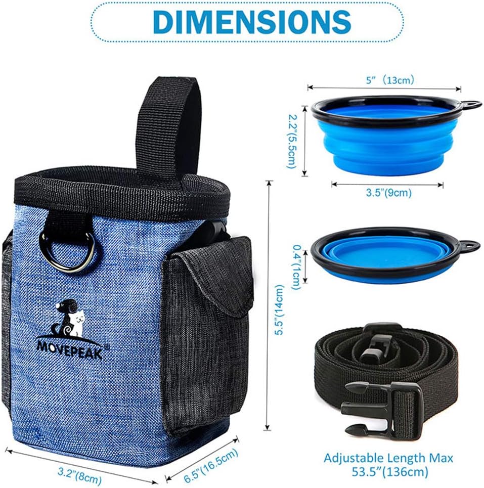 Enkarl Dog Treat Pouch, Dog Treat Bag with Dog Bowl for Training Small to Large Dogs Easily Carries Pet Toys, Kibble, Treats (Coffee) - Image 4