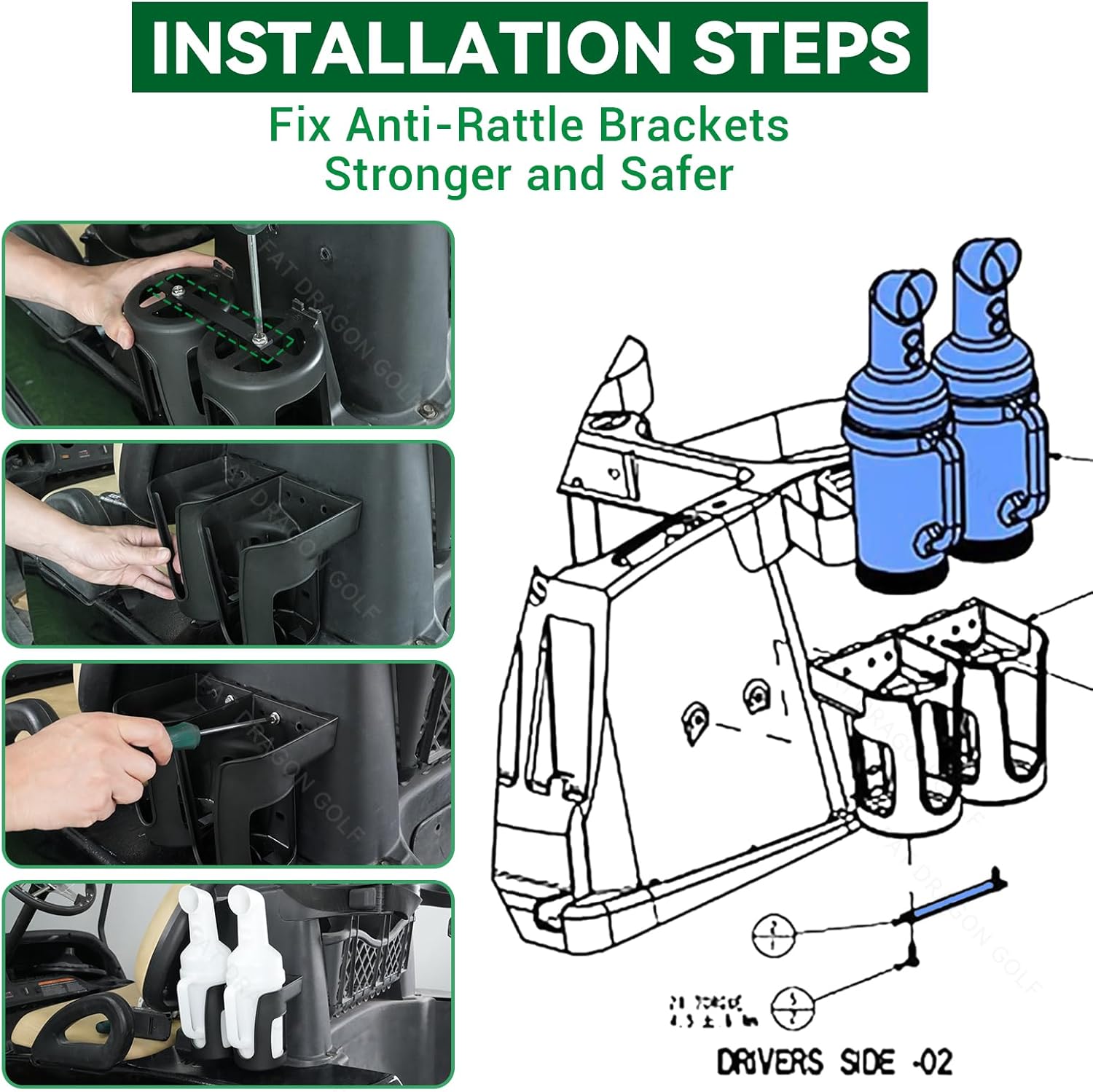 Panglong Precedent Golf Cart Sand Bottle with Handle 1Pcs or 2Pcs, Divots Filler Sand & Seed Bottle with Rattle Proof Holder
