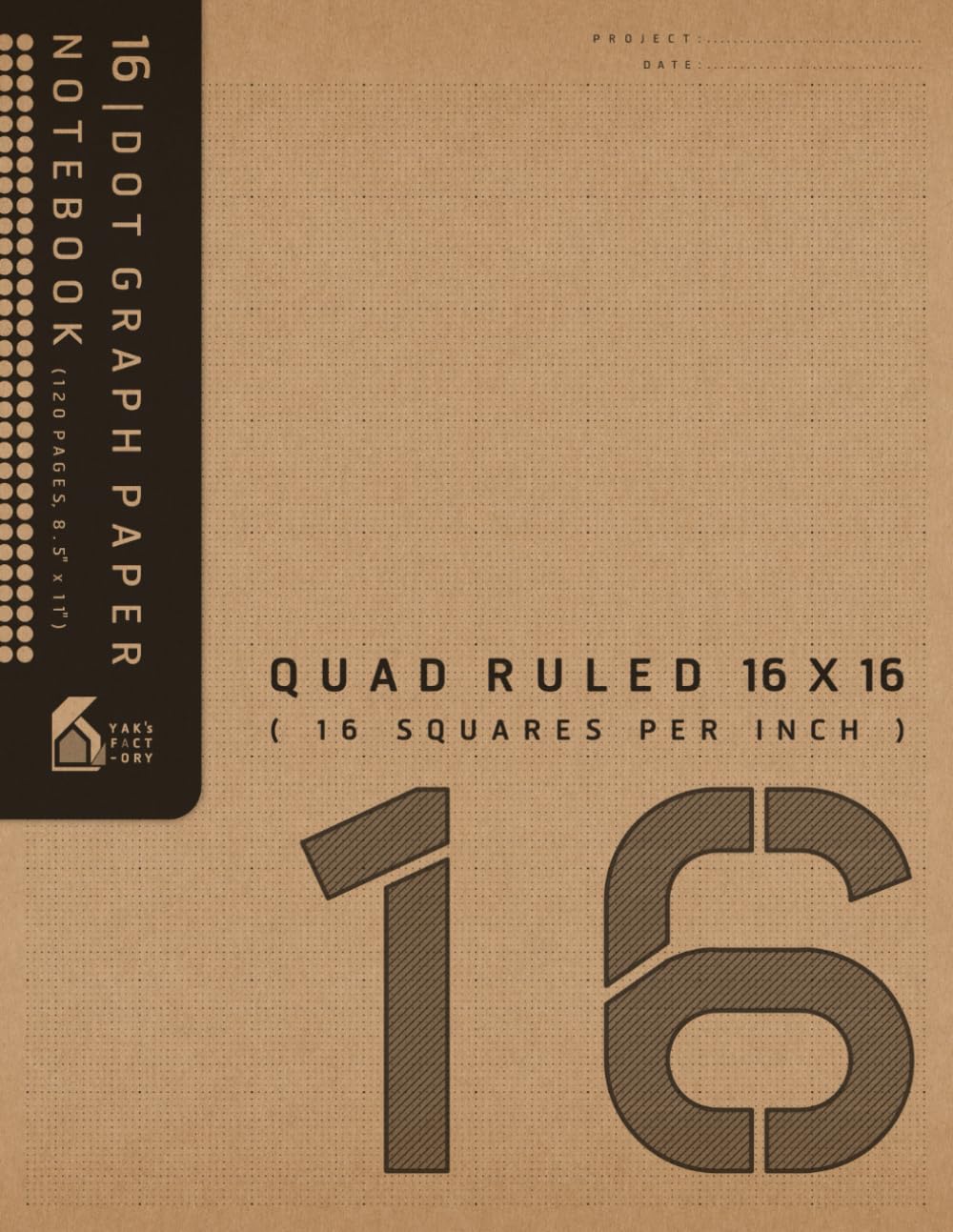 16 | Dot Graph Paper Notebook Quad Ruled 16x16 (16 Squares/Inch) Light Gray Dots (1-Inch Grid Highlight) 120 pages (8.5x11): Minimalist Dot Grid Graph ... Knitting and Fashion design, (Craft Cover)