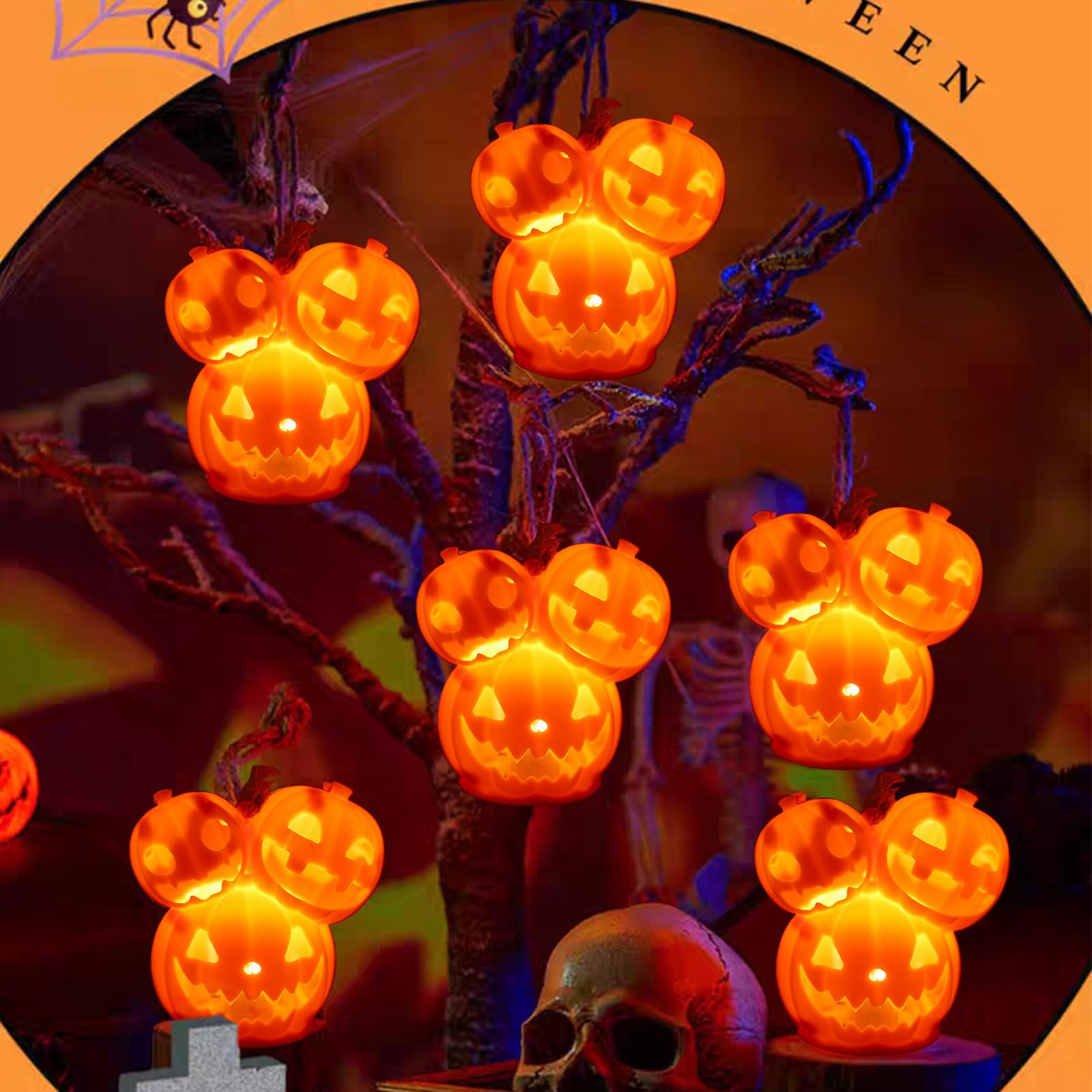 Décoration D'Halloween Citrouille Lumineuse Décorations De Table, Adaptées Pour Décorations De Fête D'Halloween Intérieures Et Extérieures