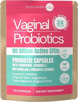 Vaginal Probiotic for Women | 80 Billion CFUs | 3X Stronger Formula with Lactobacillus rhamnosus GR-1, L. reuteri RC-14, Prebiotics, Vitamin C & D3 | Odor & pH Support | 60 Capsules 60 Capsules