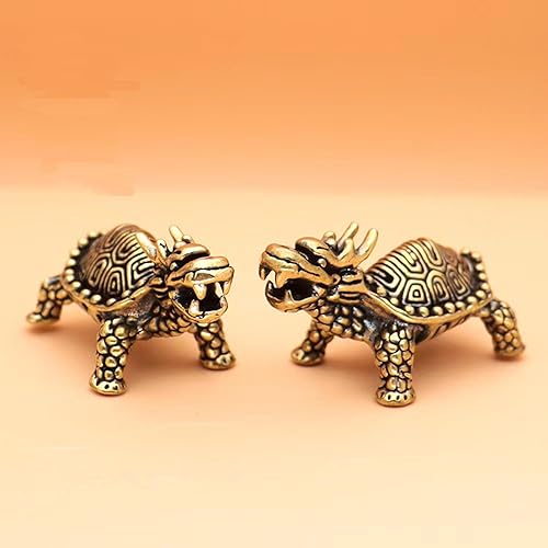 Vista 23 de Figura de estatua de tortuga de latón de latón, figura decorativa para oficina en casa (2 unidades, dorado) 2 piezas, dorado,1 unidad,2 piezas,2