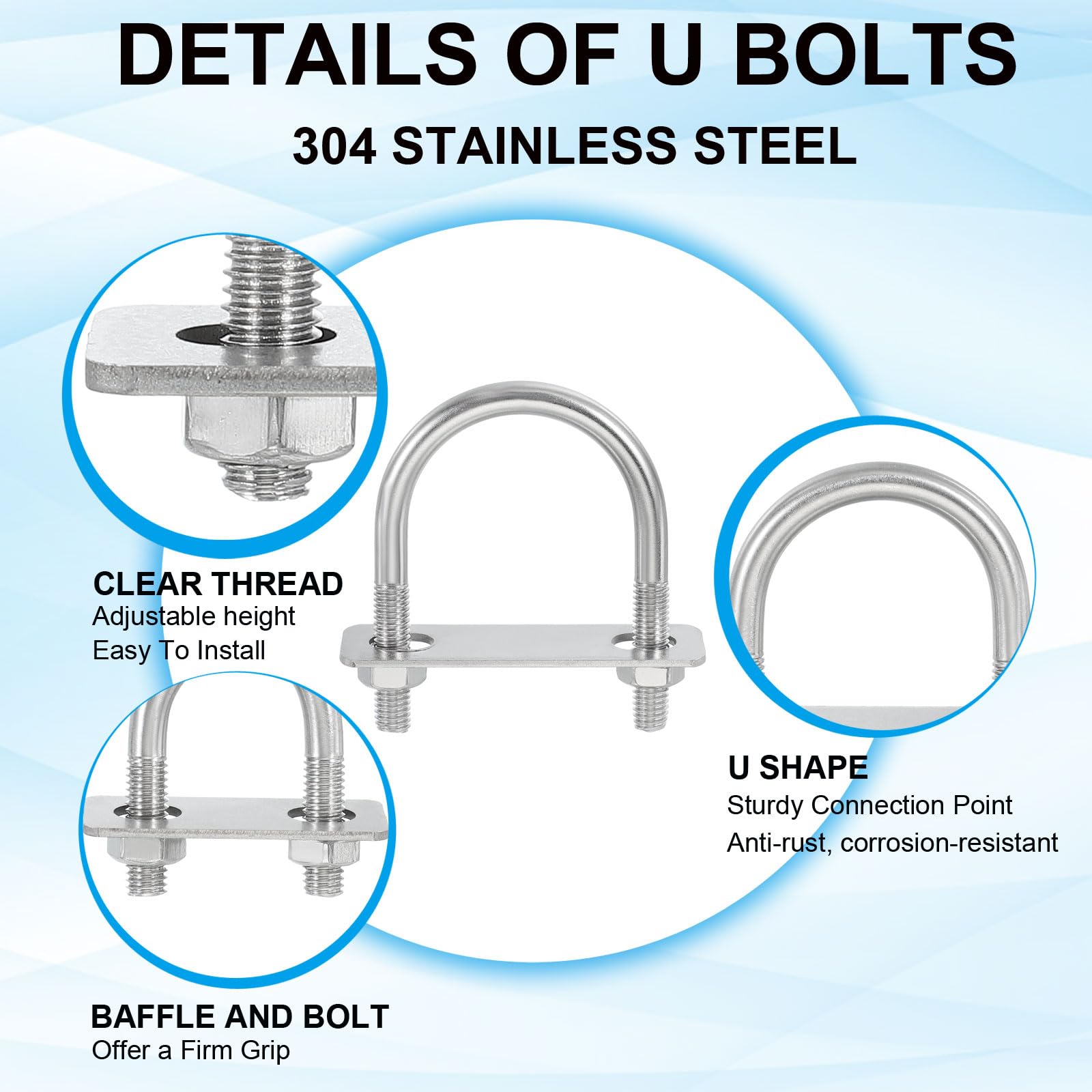 PATIKIL Round U-Bolts - Image 3
