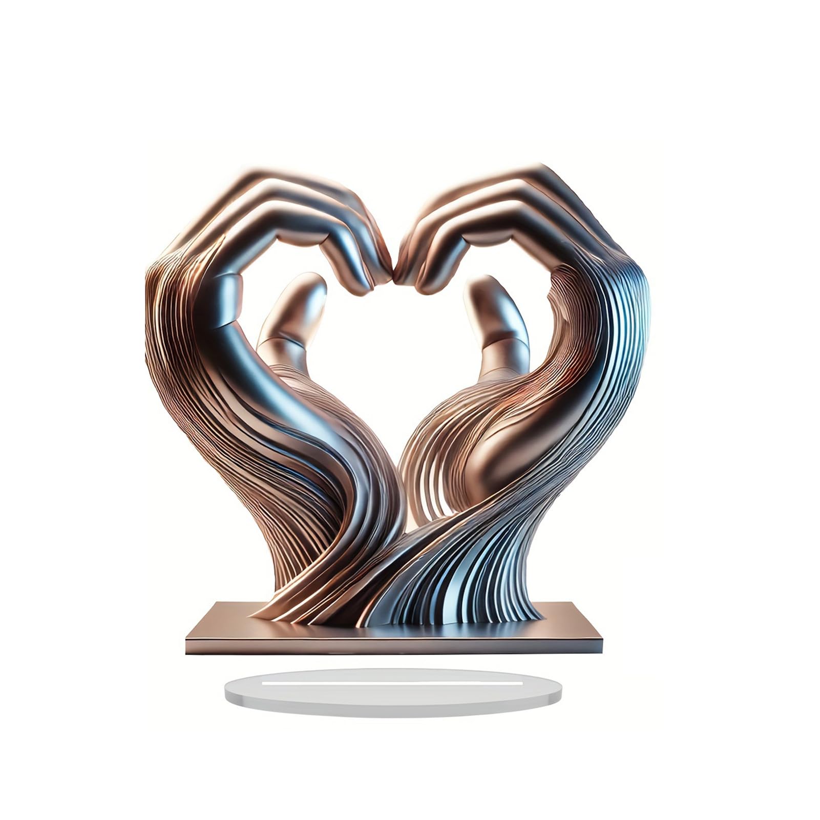Shienfir Heart Hand Sculpture, Wooden Heart Hands Sculpture Hearts Hand Sculptures Love Gesture Resin Statue Valentine Day Decorative Ornament A
