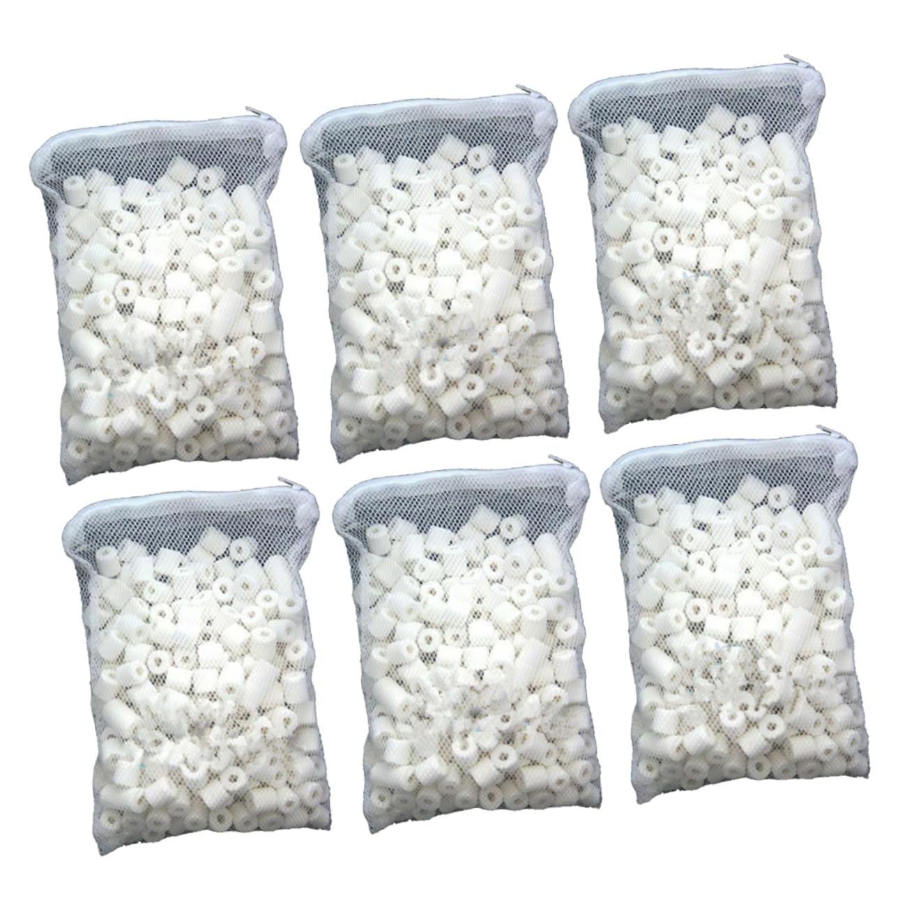 COLLBATH Medios De Biofiltración con Anillos Cerámicos Bioporosos 6 Paquetes para Acuarios De Agua Dulce y Salada