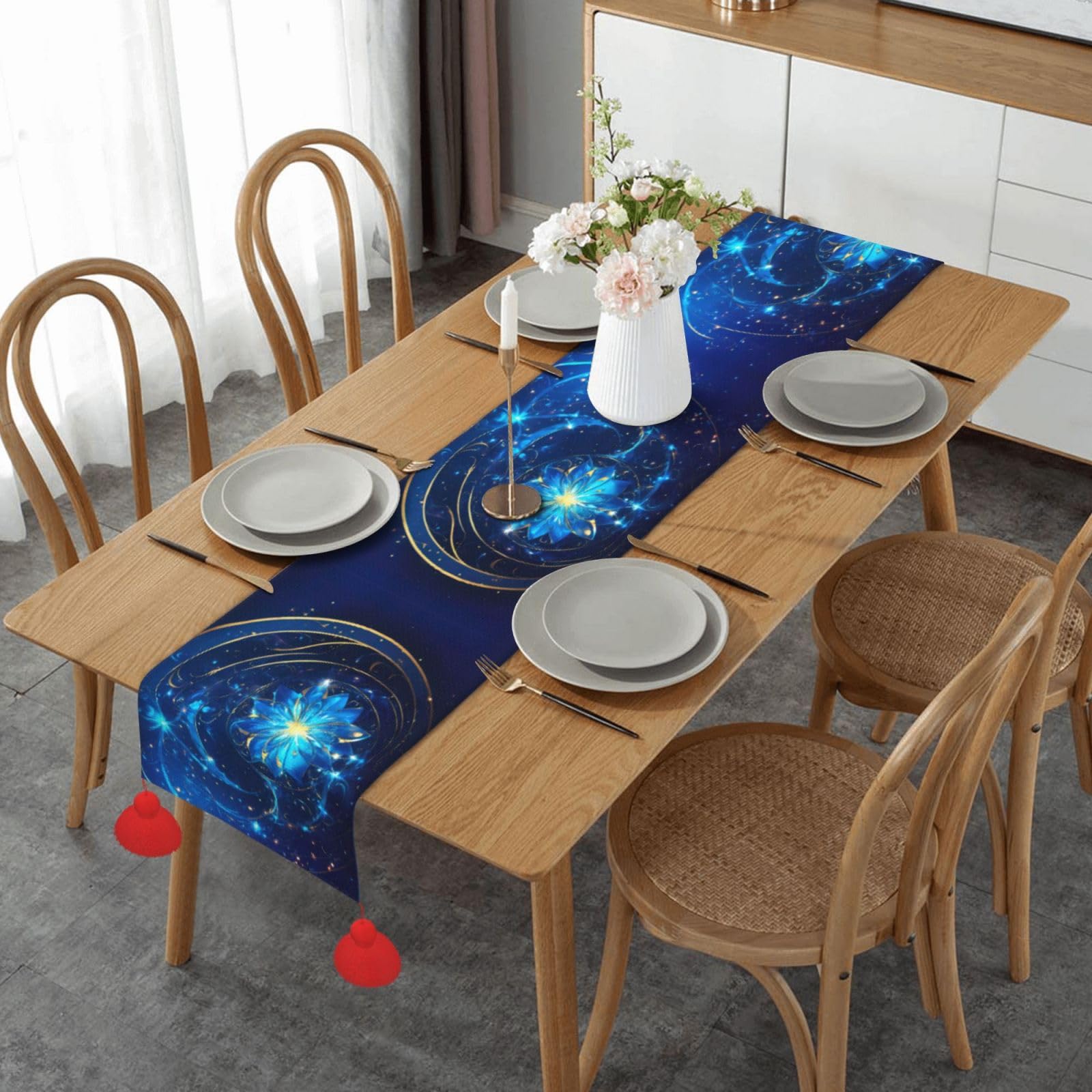 Chemin de table marguerites idéal pour embellir votre salon