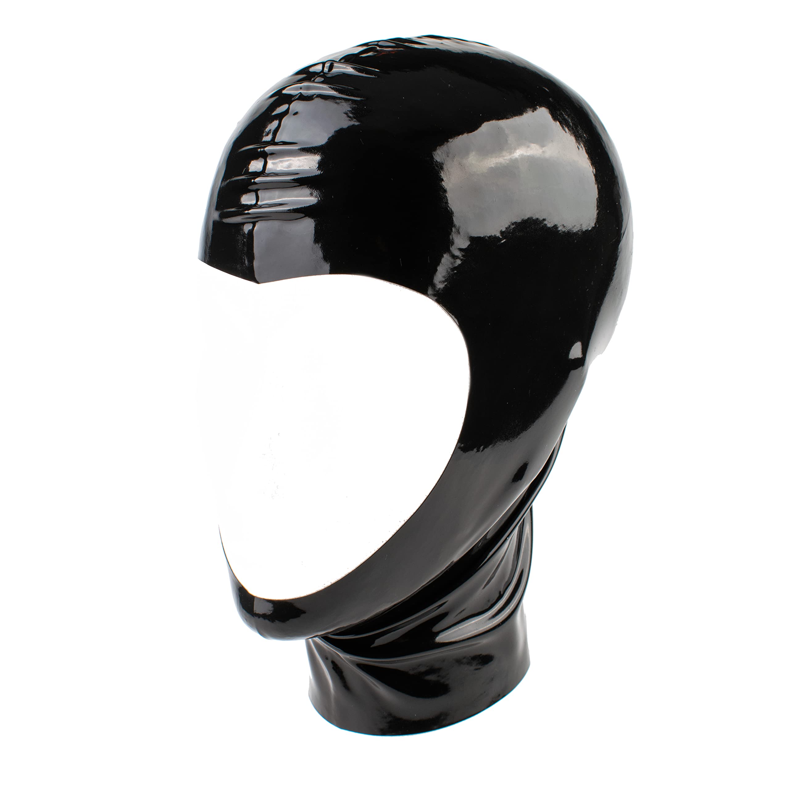 Masque en latex - Masque en latex à visage ouvert pour hommes et femmes noir 0.4mm S