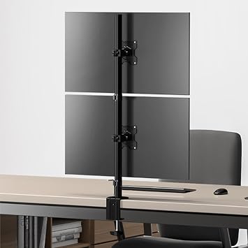 Coverzone Masa Üstü Çift Monitör Standı, 15 - 33 Uyumlu, VESA Uyumlu Monitör Tutucu, 8kg Kapasite, Ayarlanabilir Yükseklik ve Eğim, Kablo Yönetimi, Masa Kenarına veya Delikten Montaj Seçeneği | Z002