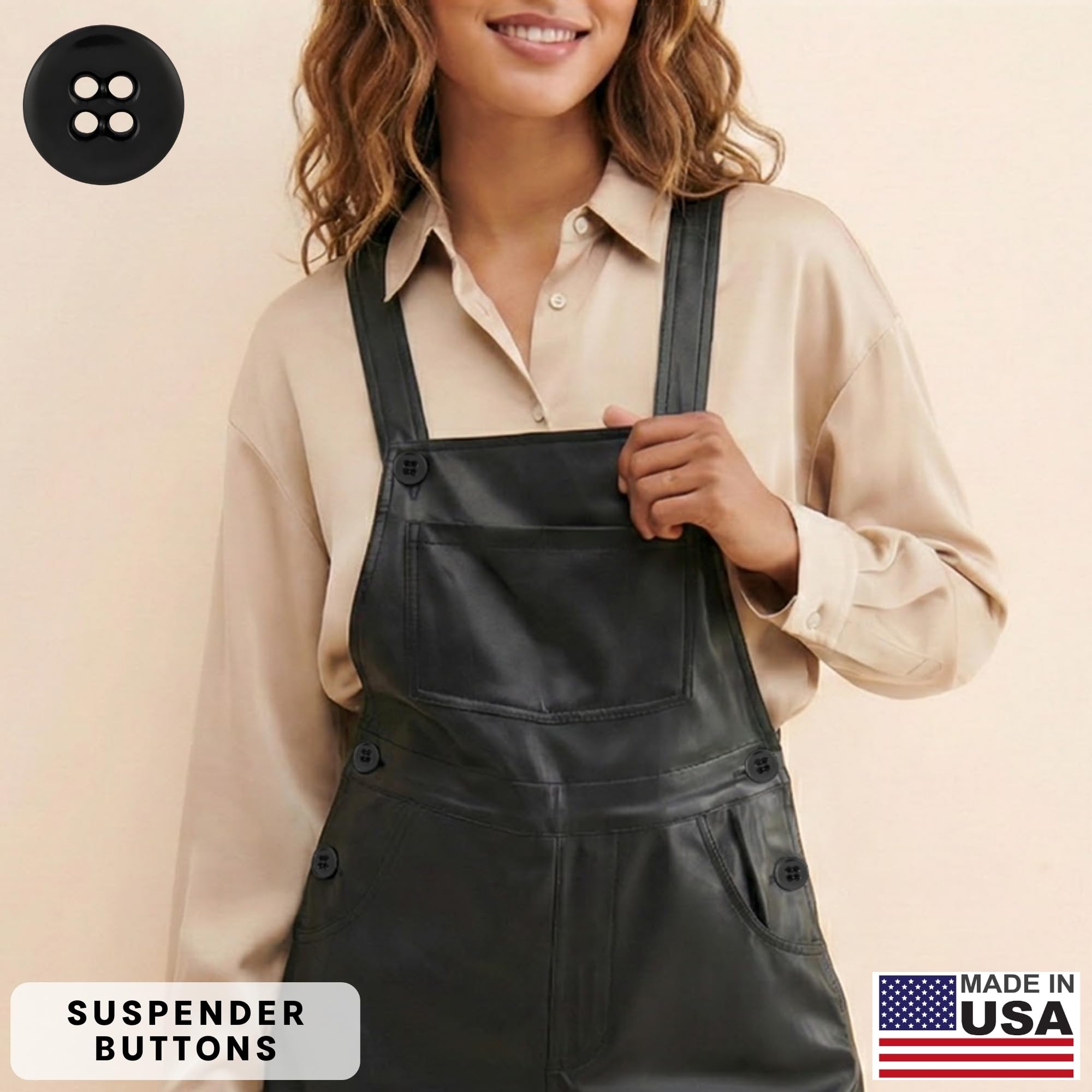 buttonmode Universal Suspender botones para pantalones, 17 mm 12 unidades