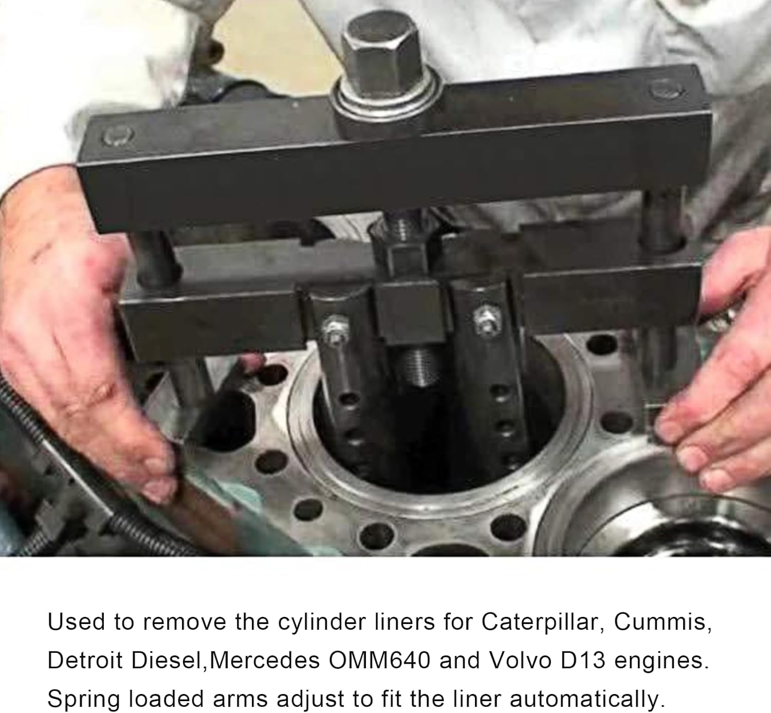 Universal Cylinder Liner Puller Assembly Compatible with Mack Cummins CAT Caterpillar, Works on Heavy Duty Diesel Engines Wet Liners from 3-7/8” to 6-1/4” Bore, Replace PT-6400-C, 3376015, M50010-B