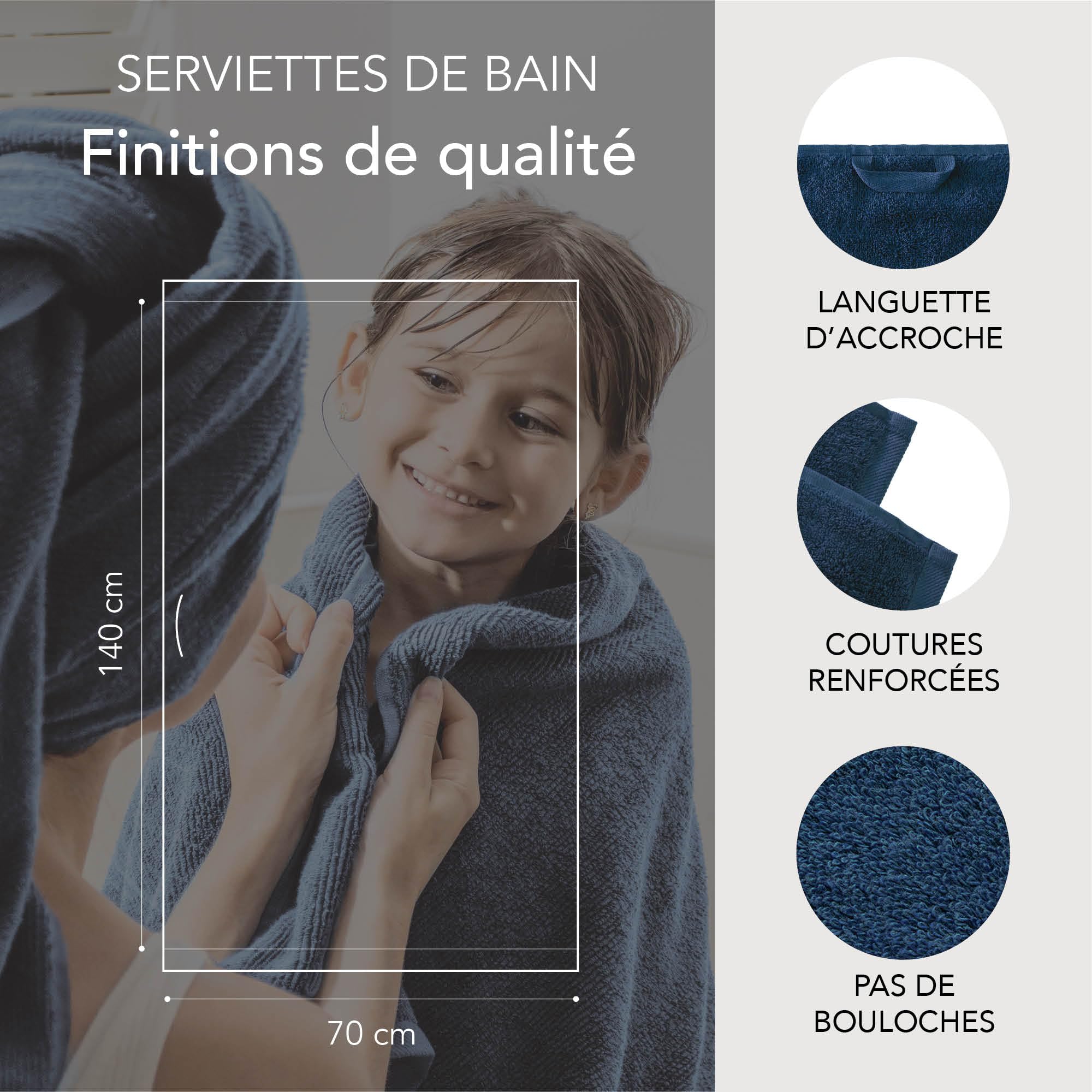 Promo Gant X 2, Serviette Invité 30 X 50 Cm, Serviette De Bain 50 X 90 Cm Drap De Douche 70 X 130 Cm Drap De Bain 100 X 150 Cm 1641018 Promo Gant X 2, Serviette Invité 30 X 50 Cm, Serviette De Bain 50 X 90 Cm Drap De Douche 70 X 130 Cm Drap De Bain 100 X 150 Cm 1641018