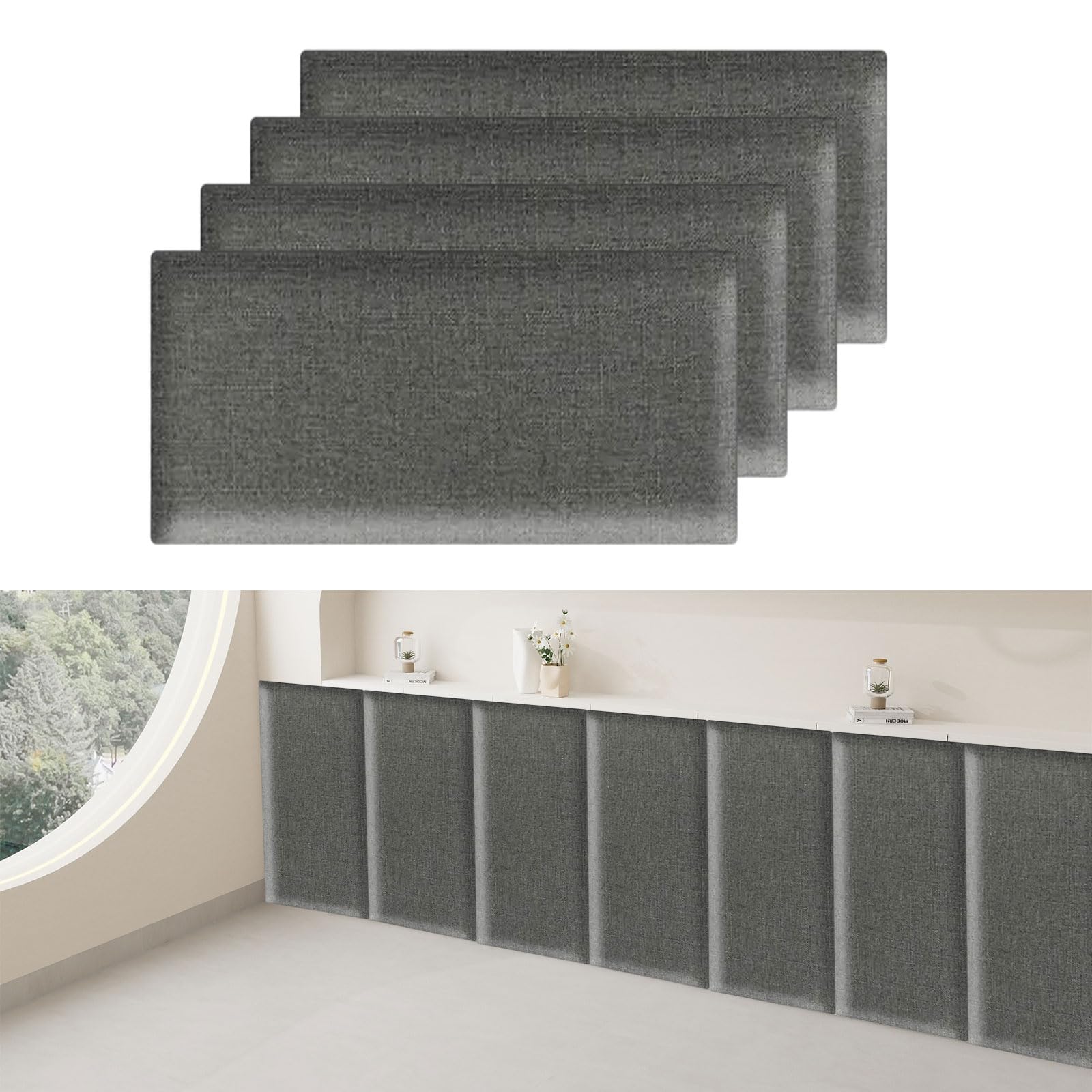 3D Wall Panels, Anti-Collision Soft Cover in Cotton Linen, Kindergarten Soft Cover, Self-Adhesive Wall Stickers, Tatami Soft Cover — image 1