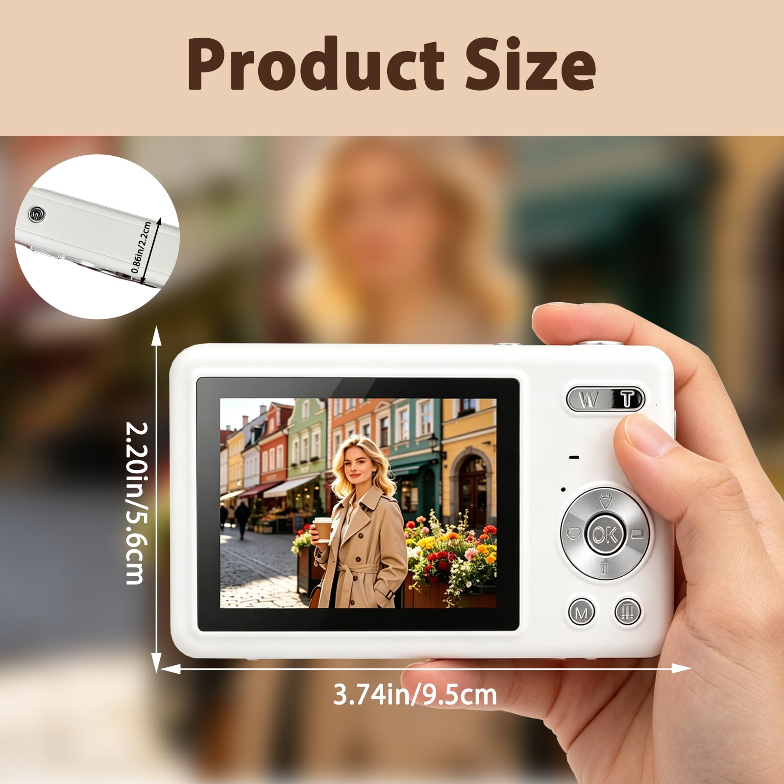 Fotocamera Digitale 2.7K 48MP, Macchina Fotografica Compatta con Zoom Digitale 16X, Fotocamera con Scheda Memoria 64GB, Lettore di Schede e Spillo SIM per Principianti