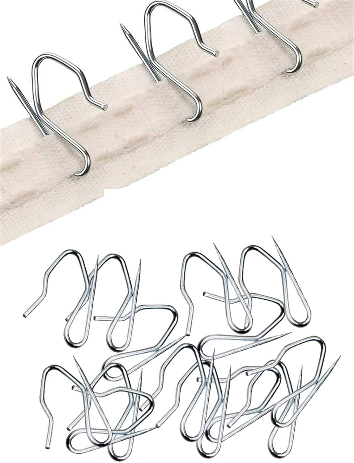 50 Pcs Hooks Urtain S Hook Metal Pin Curtain Home Window Shades Shutters Brackets Dressing Hardware Accessories for Curtain