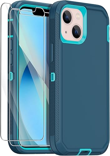Vista 12 de Annymall Funda para iPhone 13 Mini con 2 protectores de pantalla, protección contra caídas a prueba de golpes, cuerpo completo, resistente, 3 capas