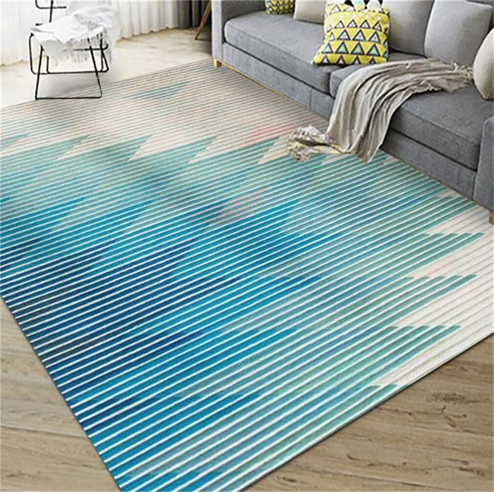 Tapis chambre gamer tapis fille bleu moderne tapis antidérapant