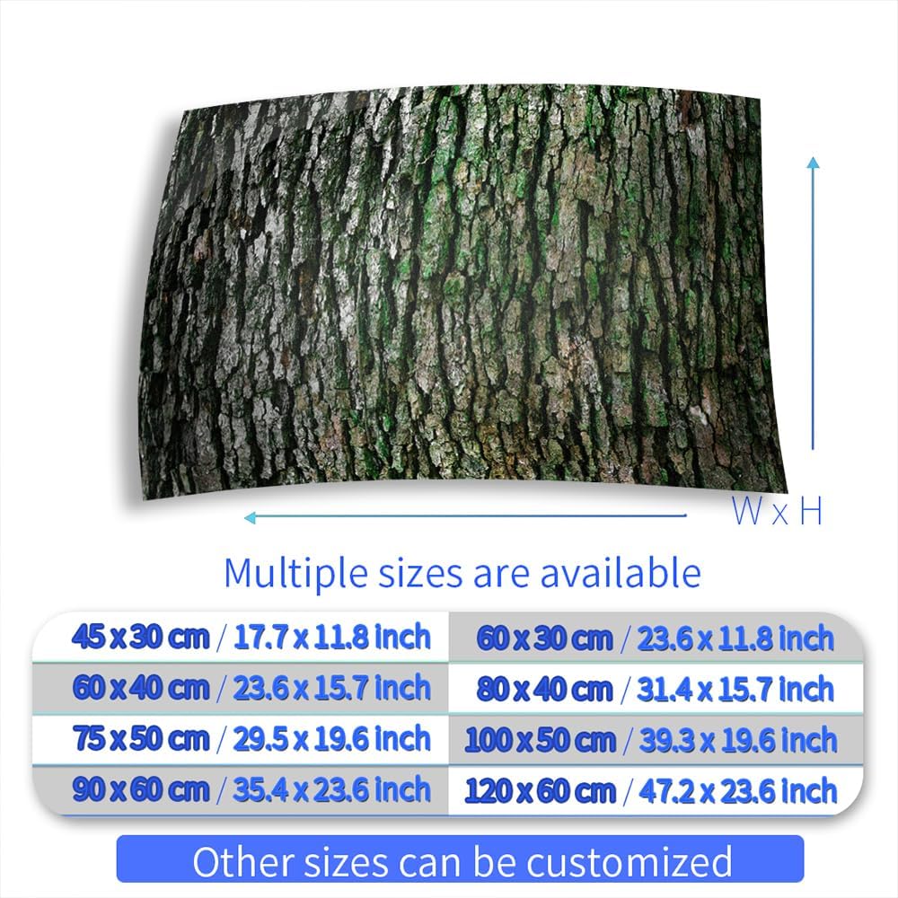 Aquarium Background Stickers - Bark Moss Texture Self-Adhesive Fish Tank Reptile Terrarium Decor Poster (120 x 60 cm / (47.2 x 23.6 inches))