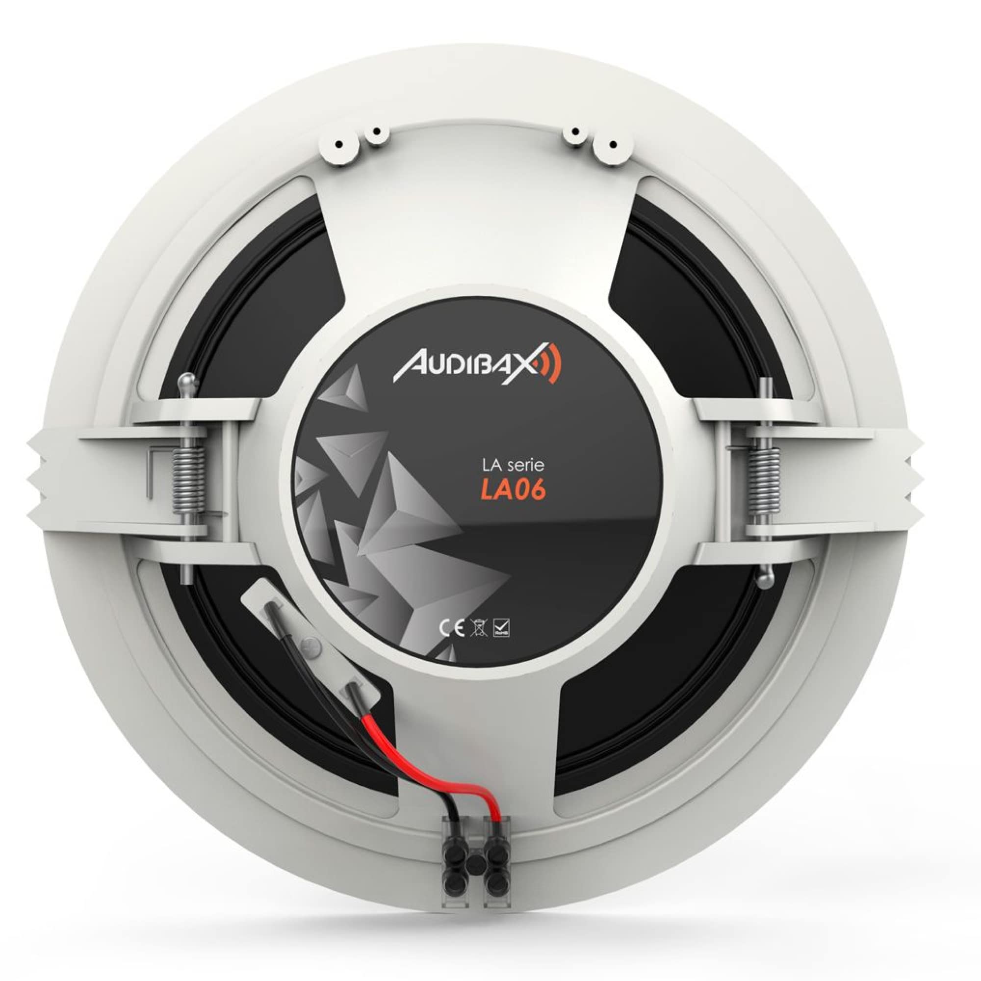 Audibax LA06 - Wbudowany głośnik sufitowy - Głośnik o mocy 25 W - 5-calowy głośnik sufitowy - Metalowa siatka - Pasywny 1-drożny głośnik - Idealny do salonu, łazienki lub kuchni