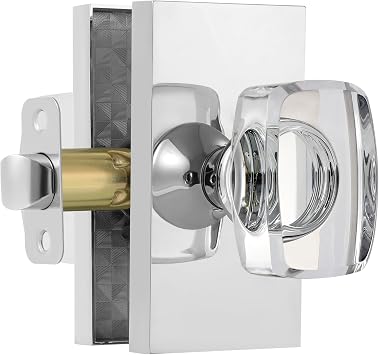 Crystal Glass Polished Chrome Passage Door Knobs Interior
