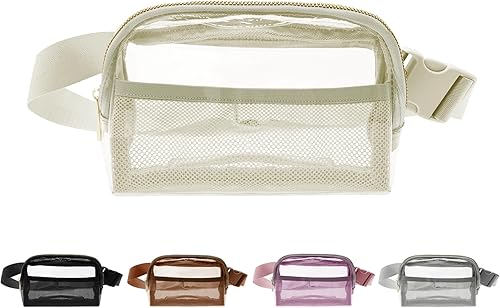 Clear Fanny Pack Stadium Approved - Bomvabe Fanny Packs for Women Men Water-resistant Waist Bag Clear Purse Transparent Adjustable Belt Bag for