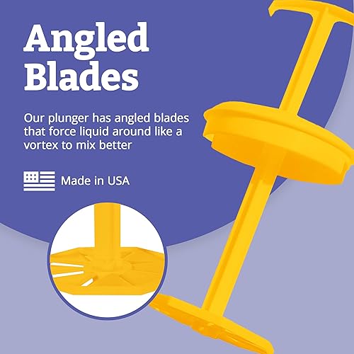 Miniatura 2 de Jarra mezcladora amarilla de 2 cuartos con émbolo, jarra mezcladora de plástico sin BPA para jugos, leche, té, batidos y más, apta para