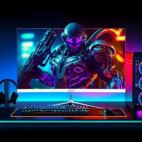 Miniatura 7 de Gawfolk Monitor curvo de 24 pulgadas 75Hz Full HD 1080P, pantalla para juegos con monitor de PC HDMI VGA ultra delgado Zero Frame- Negro máquina