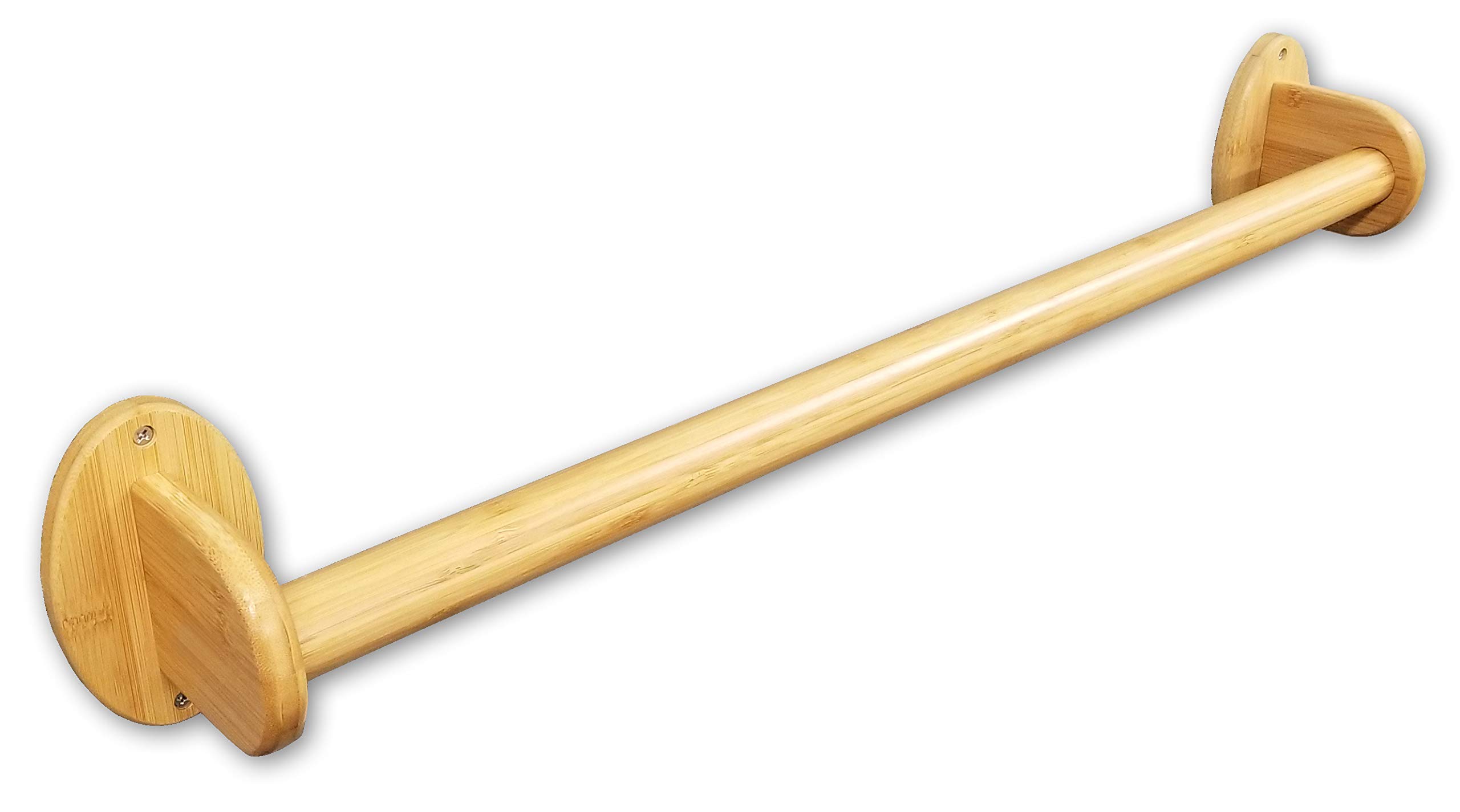 Bamboo Wooden Towel Rack Bar | Wall Mount Yoga Mat Drying Holder Storage | Bathroom Kitchen Studio Spa Shower Gym Pool Equipment | Exercise Fitness Bikram Pilates | Hanging Organizer