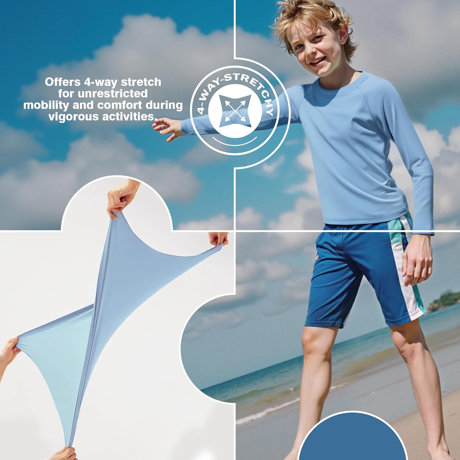 BRISIRA Boys Rash Guard UPF 50+ Cooling Kids Swim Shirt Long Sleeve SPF Sun Protection Quick Dry Fishing for Youth 6-16Y - Image 5