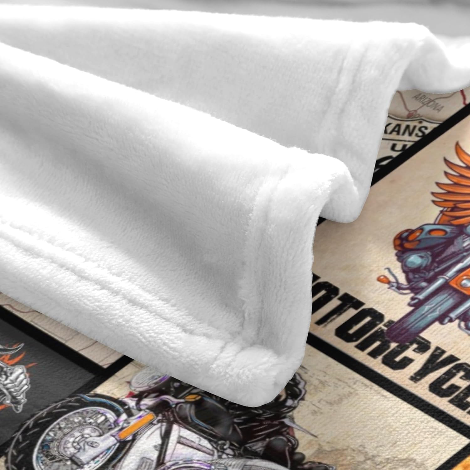 Motorcycle Gifts for Men Women Kids Boys, Super Soft Vintage Cool Motorcycle Decor Blanket Gifts for Motorcycles Riders Lovers, Cozy Warm Fuzzy Plush Fleece Flannel Blankets 50"x40" for Couch Bedding - Image 5