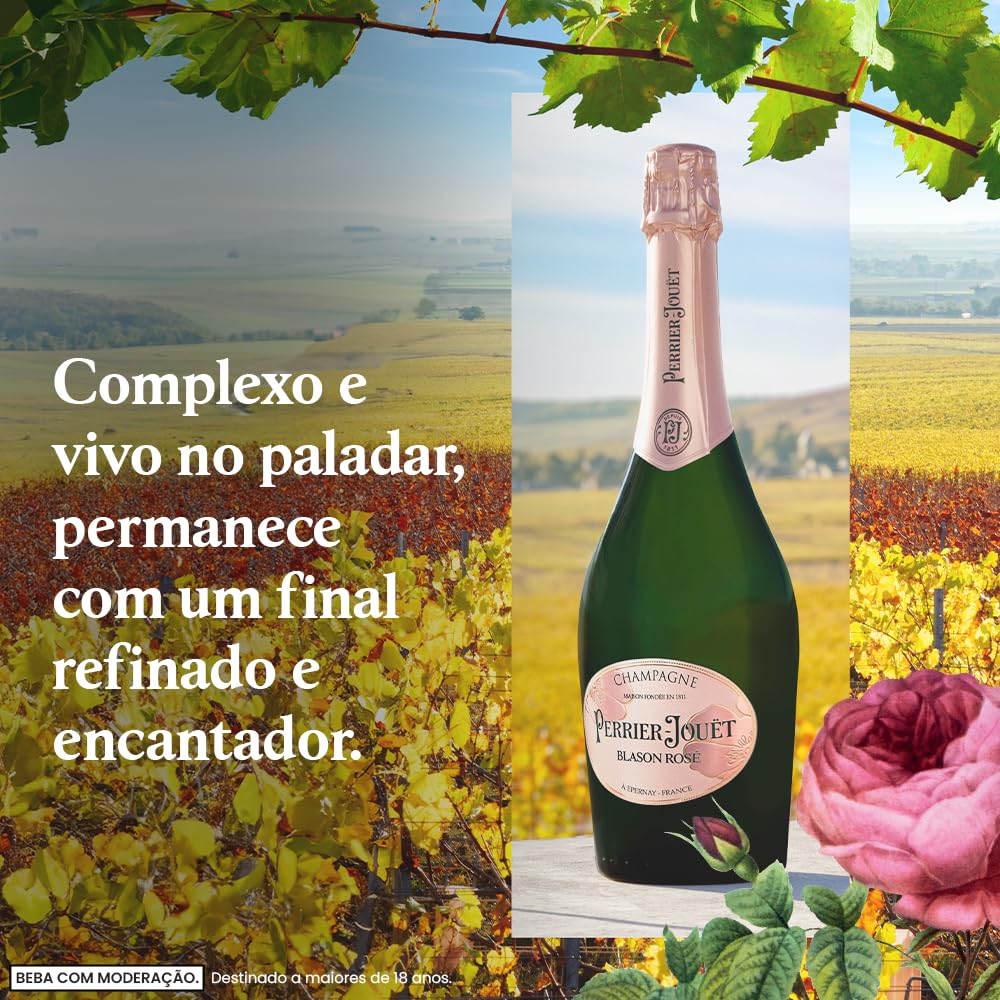 Champagne Francês Rosé Blason Perrier-Jouët Épernay Garrafa 750ml