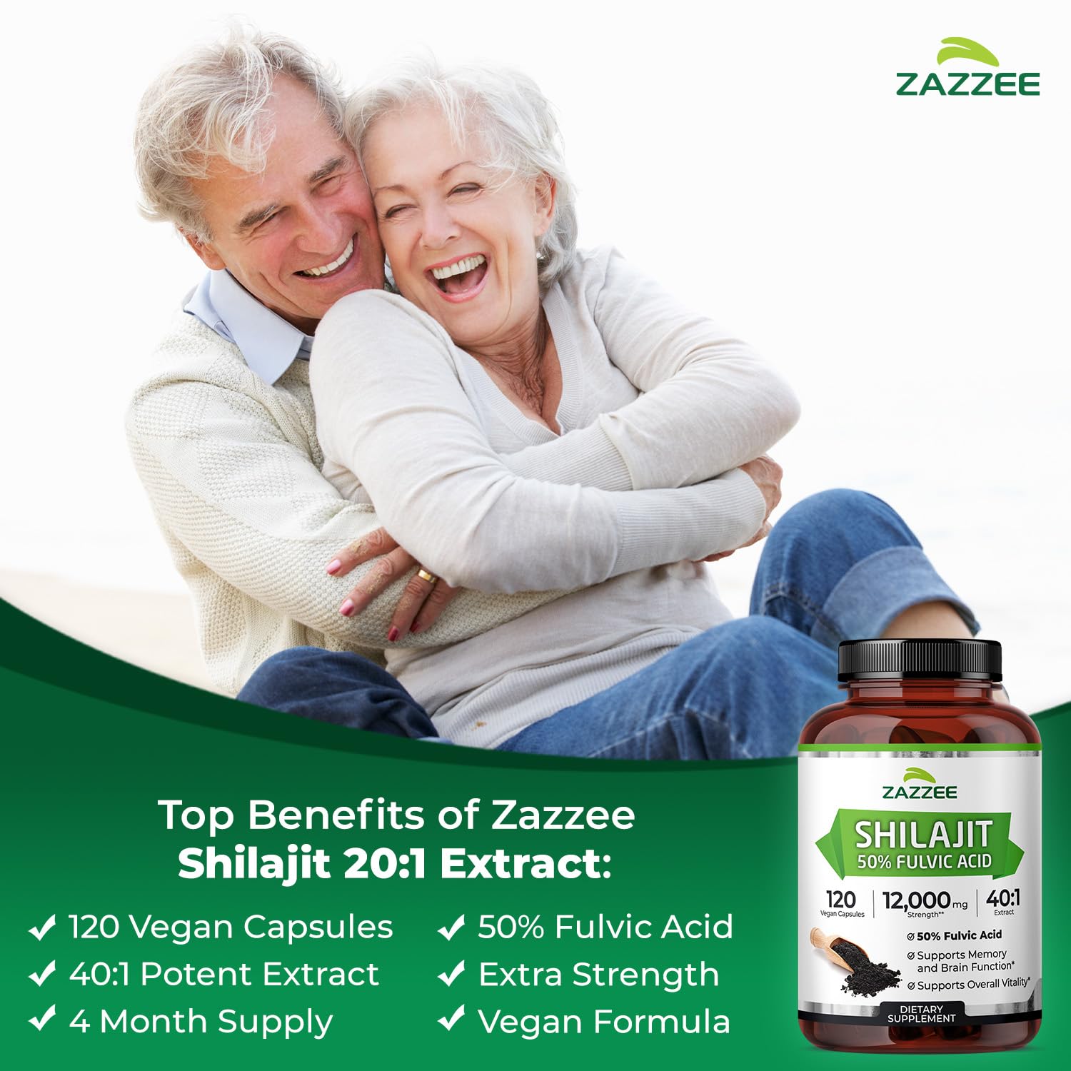 Zazzee 100% Pure Himalayan Shilajit 40:1 Extract, 50% Fulvic Acid — Amazon image 3