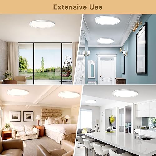 Miniatura 7 de Luces de techo LED superdelgadas de 3200 lm de 12 pulgadas montaje empotrado regulables 3000 K 4500 K 6000 K CCT lámparas de montaje en superficie