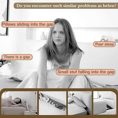 Miniatura 2 de Almohada de cuña de cama para espacio de cabecera (0-8 pulgadas), relleno de espacio para cabecero, almohada de cuña para rellenar las grietas de la