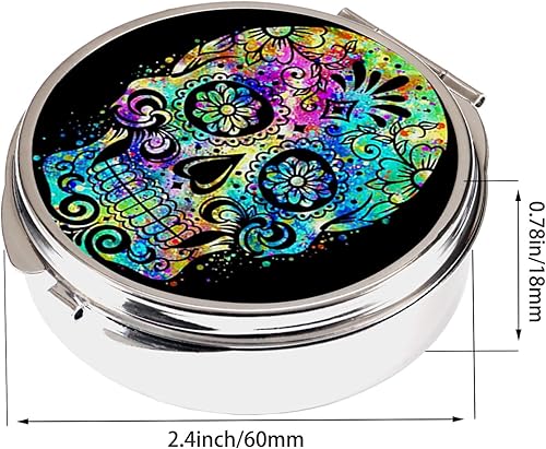 Miniatura 4 de Pastillero pequeño de 2 piezas, 3 compartimentos para bolsillo y bolso, organizador de píldoras de metal de viaje, contenedor de píldoras y