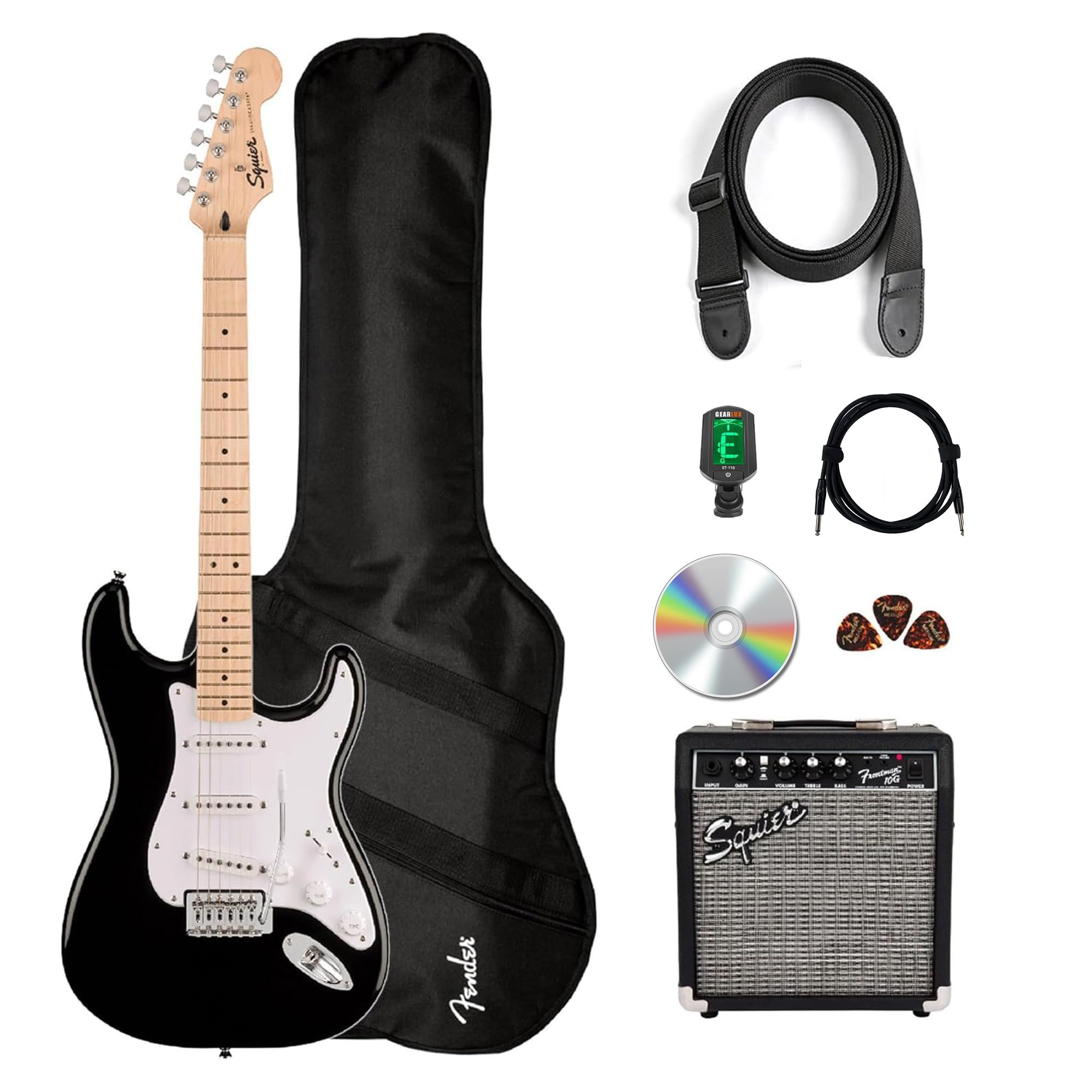 Amazon.com: Fender Squier Sonic Stratocaster Pack - Black Bundle
