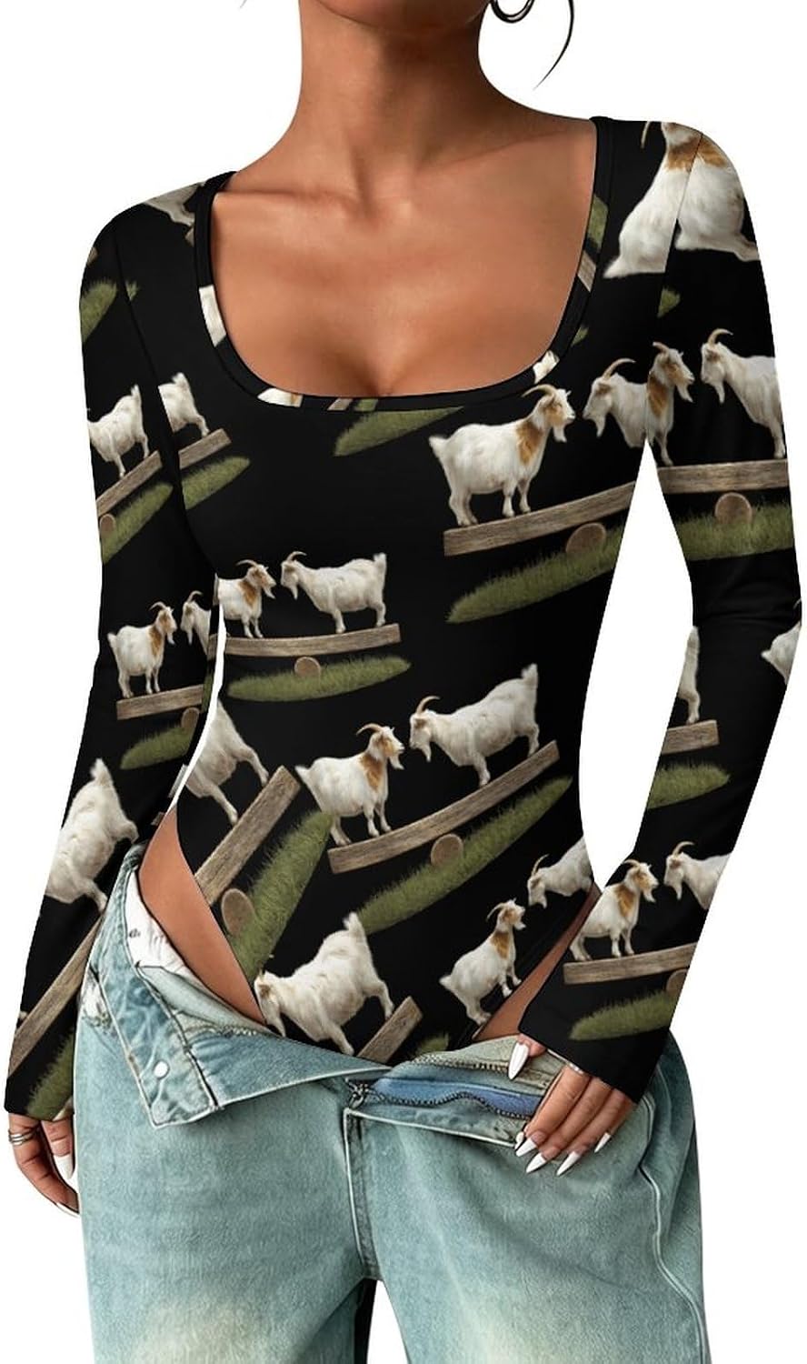 Goatses Bench Their Women's Bodysuits Long Sleeve Top 5XL