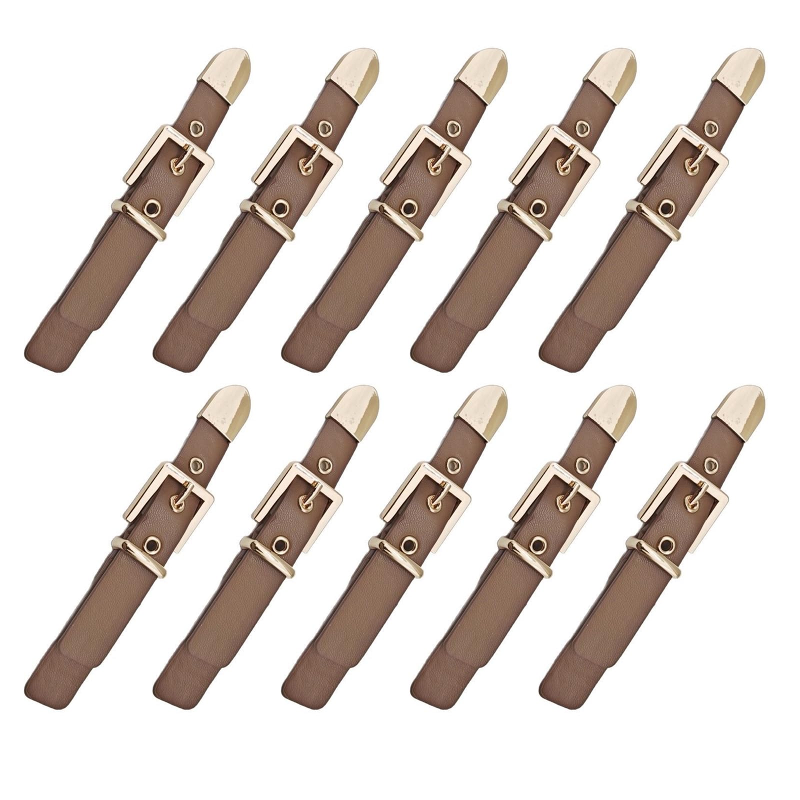 Buxuaaaa 10 Pcs PU Leather Clasp Fasteners Jackets Buckles Sew-on Toggles Closures Sewing Accessories for Coat Knitwear