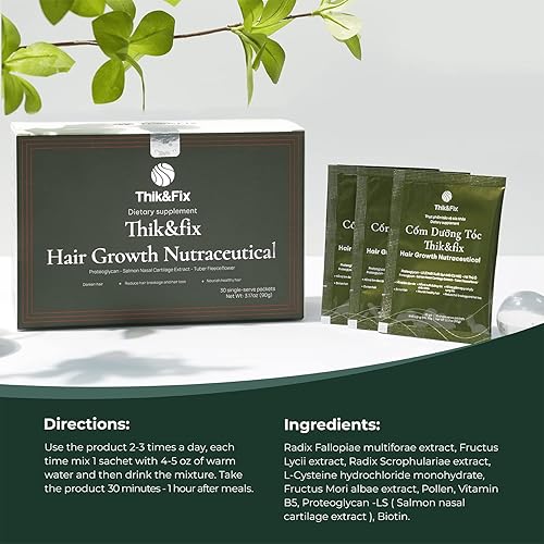 Miniatura 4 de Suplemento para el crecimiento del cabello, polvo para engrosar el cabello, promueve el crecimiento del cabello en mujeres y hombres, apoya el